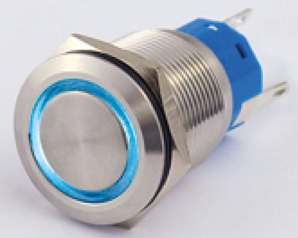 Schalter Frontplatte 5A (blau beleuchtet)